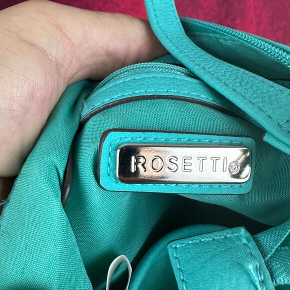 ROSETTI WOMEN CROSSBODY TURQUOISE FAUX LEATHER BAG, ADJUSTABLE STRAP - Picture 7 of 12